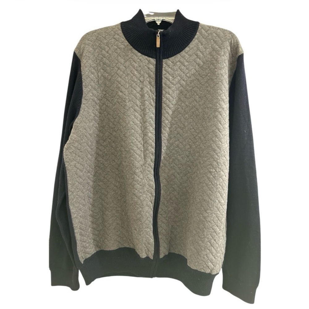 Boss Hugo Boss Men's Wool Quilted Zip-Up Cardigan Navy Size L